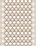 Elegant Tan Quatrefoil Lattice Rug