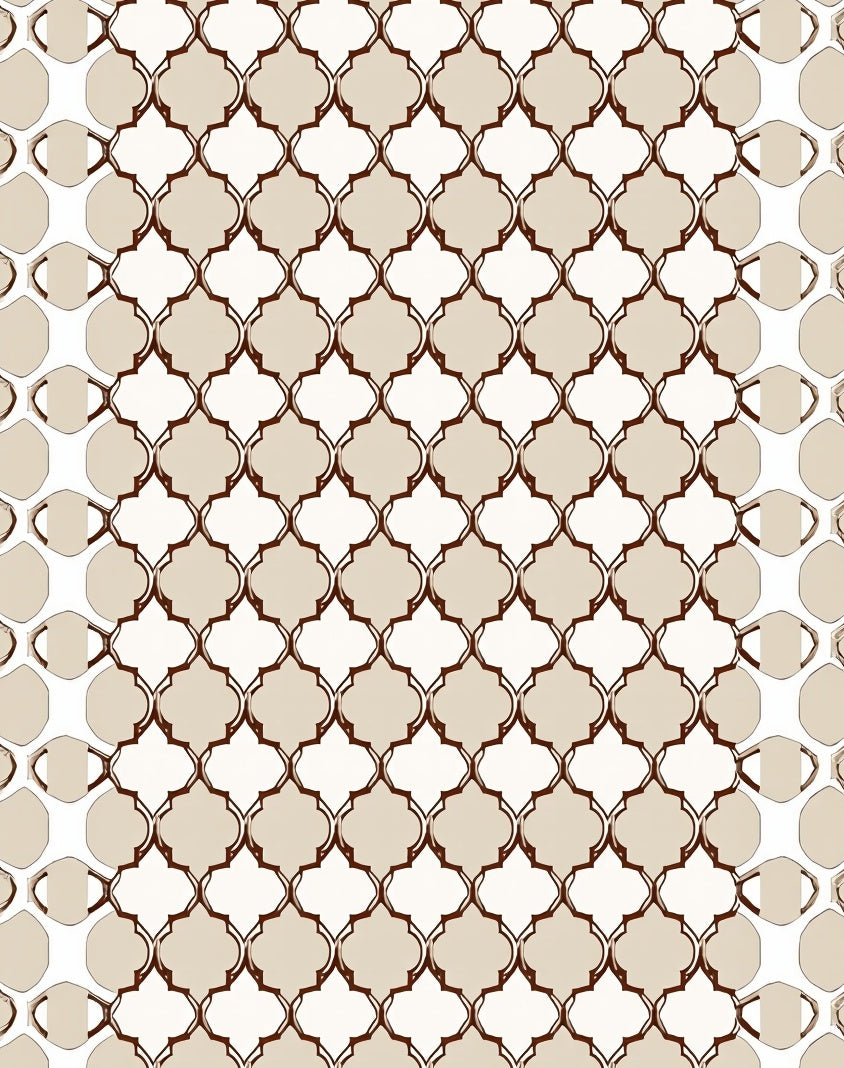 Elegant Tan Quatrefoil Lattice Rug