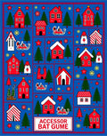 Whimsical Red Houses Snowy Landscape Rug