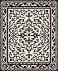 Classic Ivory Black Floral Medallion Rug