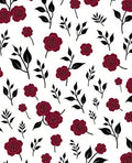 Deep Red Rose Branch Scatter Rug