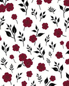 Deep Red Rose Branch Scatter Rug
