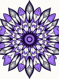 Purple White Layered Floral Medallion Rug