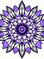 Purple White Layered Floral Medallion Rug