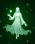 Ethereal Green Celestial Being Rug
