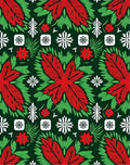 Crimson Red Green Floral Snowflake Medallion Rug