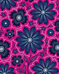 Bold Navy Floral Medallion Fusion Rug