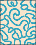 Aqua Cream Swirl Abstract Rug