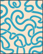 Aqua Cream Swirl Abstract Rug
