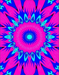 Vibrant Neon Floral Burst Rug