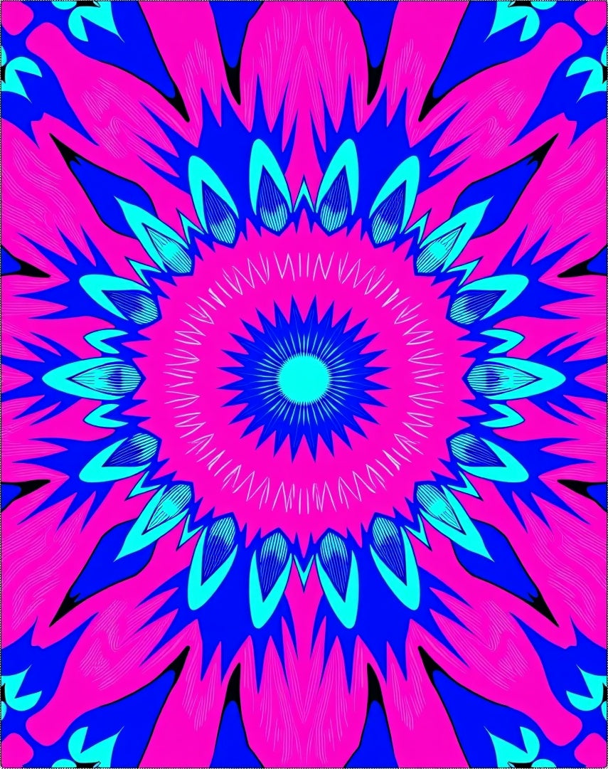 Vibrant Neon Floral Burst Rug