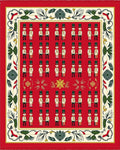 Crimson Soldier Motif Border Rug