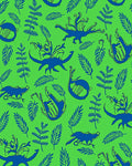 Blue Mythical Creatures Green Foliage Rug