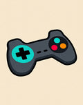 Retro Gray Video Game Controller Accent Rug