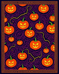 Spooky Orange Jack O Lantern Swirls Rug
