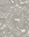 Cream And Charcoal Swirl Lines Rug