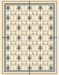 Navy Blue Botanical Lattice Rug