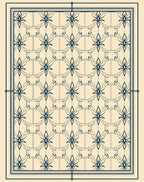 Navy Blue Botanical Lattice Rug