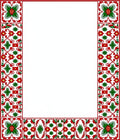 Crimson Green Floral Ethnic Border Rug