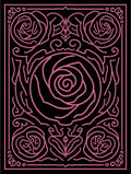 Pink Outline Rose Floral Frame Rug