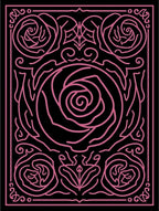 Pink Outline Rose Floral Frame Rug