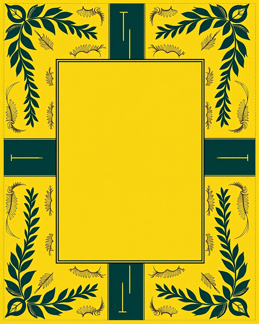 Golden Yellow Botanical Garden Accents Rug