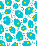 Teal Yellow Blob Scatter Rug