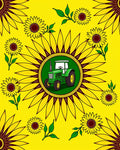 Green Tractor Sunflower Fields Rug