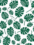Green Tropical Monstera Leaves Rug