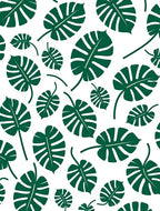 Green Tropical Monstera Leaves Rug