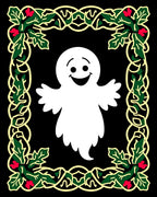 Whimsical White Ghost Holly Border Rug