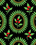 Green Leaf Red Berry Wreath Rug