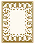 Elegant Gold Geometric Arch Border Rug