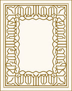 Elegant Gold Geometric Arch Border Rug