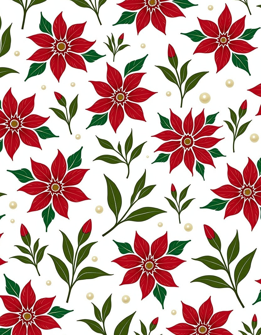 Crimson Red Bloom Green Leaf Balls Rug