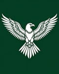 Majestic White Eagle Green Background Rug