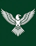 Majestic White Eagle Green Background Rug