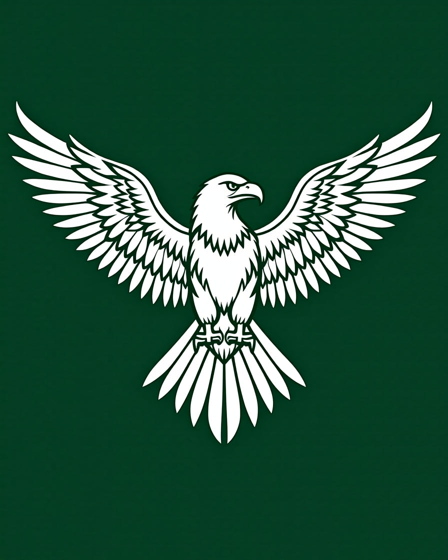 Majestic White Eagle Green Background Rug