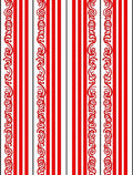 Bold Red Scroll Stripe Rug