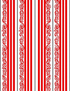 Bold Red Scroll Stripe Rug