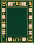Vintage Gold Educational Elements Border Rug