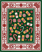 Festive Candy Cane Cookie Swirl Border Rug
