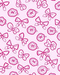 Pink Bows Abstract Circular Forms Rug