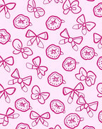 Pink Bows Abstract Circular Forms Rug