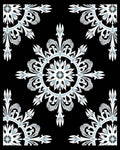 Black White Blue Lacework Snowflake Rug