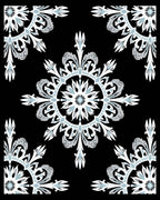 Black White Blue Lacework Snowflake Rug
