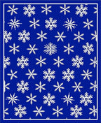 White Snowflakes On Deep Blue Background Rug