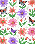 Whimsical Garden Butterflies And Blooms Rug