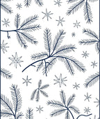 Navy Pine Sprigs and Stars Rug
