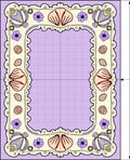 Coastal Lilac Seashell Floral Border Rug